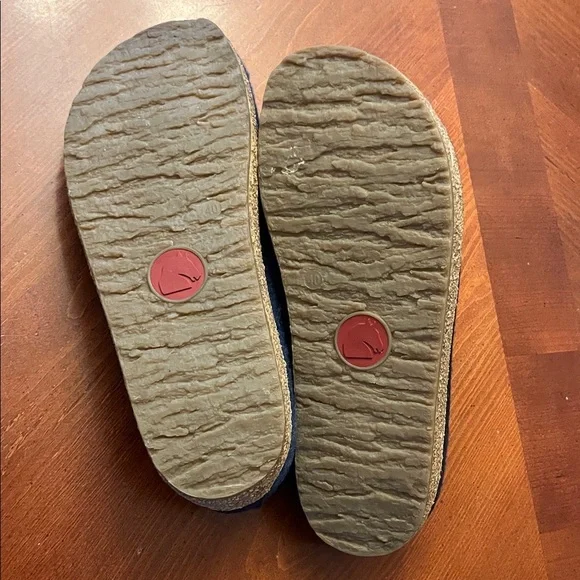 NWOT Haflinger Magic Wool Felt clog slippers 40 navy blue 100% wool - Picture 4 of 8